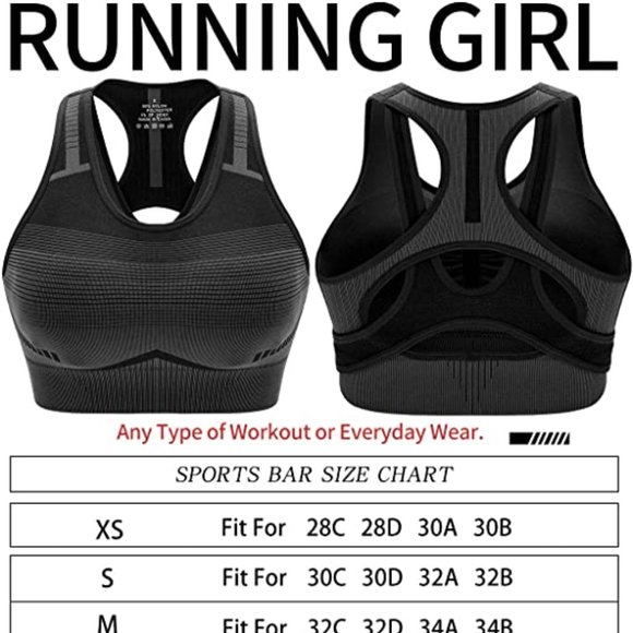Running Girl Sports Bra Black/ Gray Ombre. Sz- XS - Picture 1 of 6